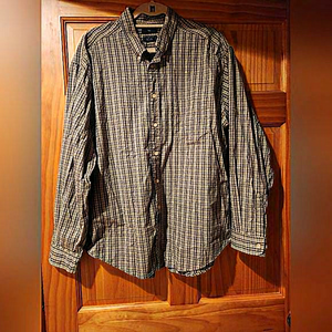 DOCKERS long sleeve‎ button down shirt. Olive/black. Size XL